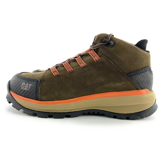 Caterpillar Men's Utilize Wp Alloy Toe Brown Boots - Picture 3 of 10
